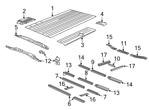 2017 Chevy Express 2500 Rear Floor & Rails Diagram