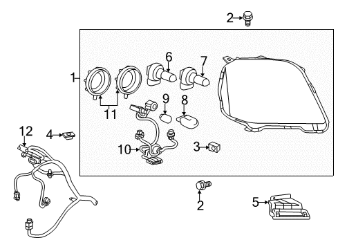 2016 GMC Terrain Headlamp Assembly, Front Driver Side Diagram for 84791978