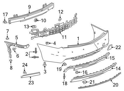 2016 Cadillac CT6 Bumper Cover Rivet Diagram for 9132667