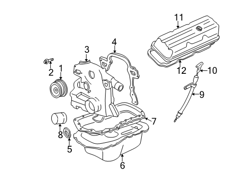 2004 Buick Park Avenue Engine Parts & Mounts, Timing, Lubrication System Diagram 1 - Thumbnail