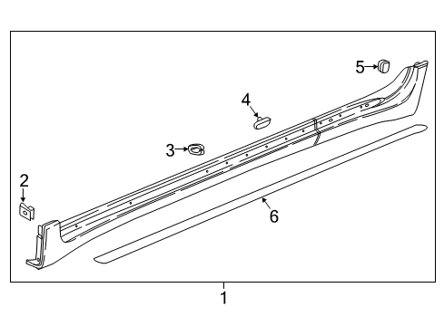 2023 Chevy Traverse Exterior Trim - Pillars Diagram