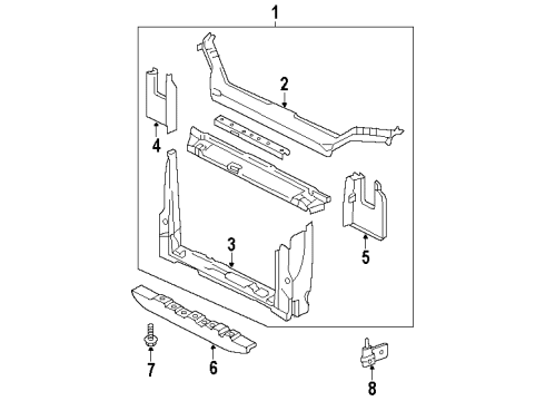 2000 Oldsmobile Silhouette Radiator Support Diagram