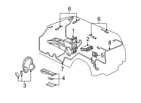 2004 Cadillac SRX Remote Control Diagram for 1999355