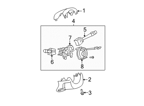 2012 Chevy Malibu Shroud, Switches & Levers Diagram