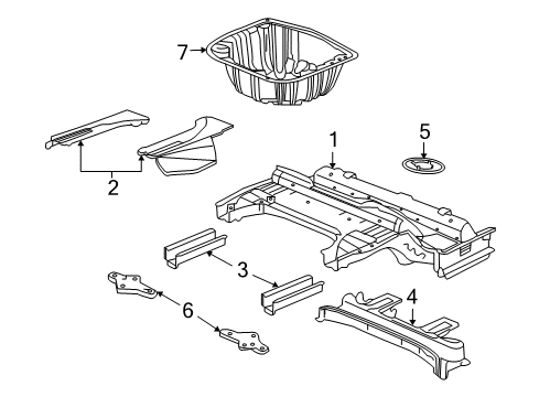 2009 Pontiac G8 Rear Body - Floor & Rails Diagram