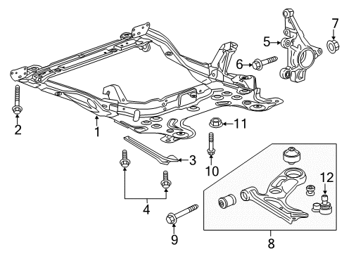2020 Chevy Sonic Front Suspension, Control Arm, Stabilizer Bar Diagram 1 - Thumbnail