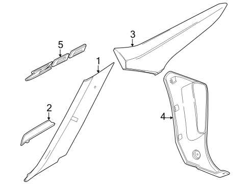 2023 Chevy Corvette Applique, Driver Side Diagram for 85648898