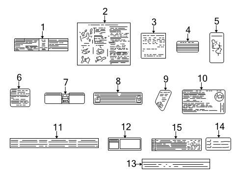 2002 Pontiac Aztek Information Labels Diagram