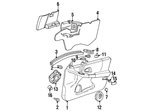 2002 Pontiac Grand Prix Interior Trim - Door Diagram