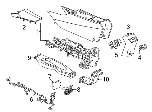 2020 Buick Regal TourX Center Console Diagram for 39034351