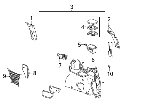 1997 Chevy Venture Interior Trim - Side Panel Diagram 4 - Thumbnail
