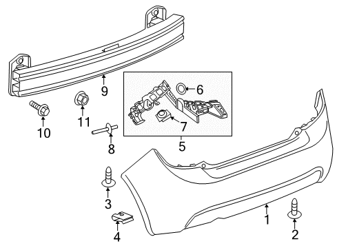 2013 Chevy Sonic Bumper Cover Diagram for 95460673