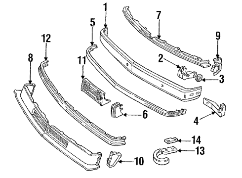 1990 GMC C3500 Front Bumper Diagram