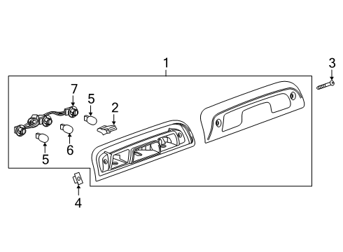 2023 GMC Sierra 1500 High Mount Lamps Diagram