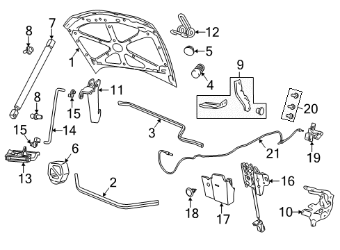 2011 Chevy Caprice Release Cable Diagram for 92229980