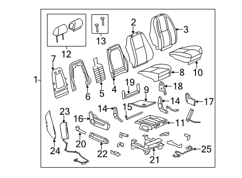 2013 Chevy Silverado 2500 HD Front Seat Components Diagram 11 - Thumbnail