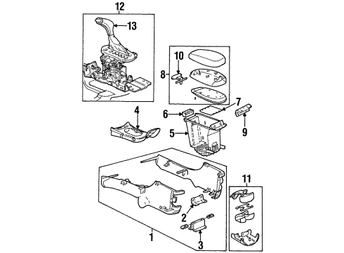 2000 Oldsmobile Intrigue Console, Sable Diagram for 10414951
