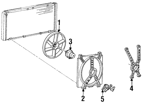 1994 Oldsmobile 98 Cooling System, Radiator, Water Pump, Cooling Fan Diagram 1 - Thumbnail
