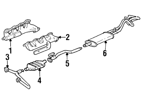 1994 Chevy C3500 Exhaust Components, Exhaust Manifold Diagram 3 - Thumbnail