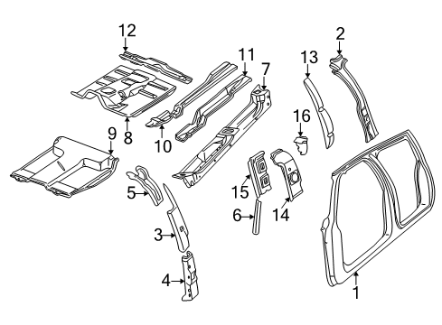 1999 Chevy K3500 Rocker Panel, Side Panel, Floor, Uniside Diagram 2 - Thumbnail