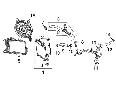 2020 Chevy Corvette Fan Assembly, Driver Side Diagram for 84824875
