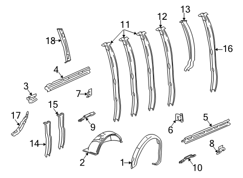 2001 Chevy Express 1500 Inner Structure - Side Panel Diagram 1 - Thumbnail