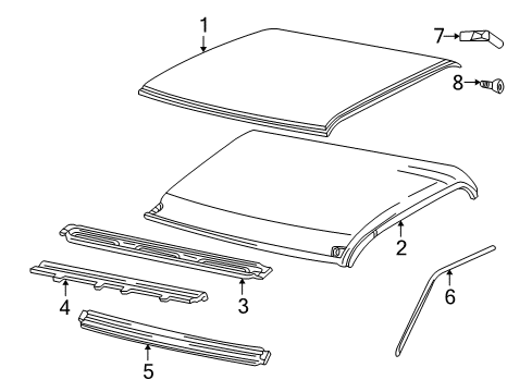 1999 GMC C3500 Roof & Components Diagram 4 - Thumbnail