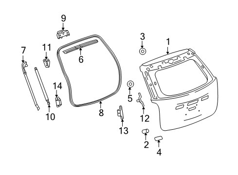2017 Chevy Equinox Gate & Hardware Diagram