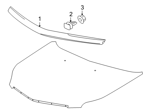 2012 Cadillac SRX Exterior Trim - Hood Diagram