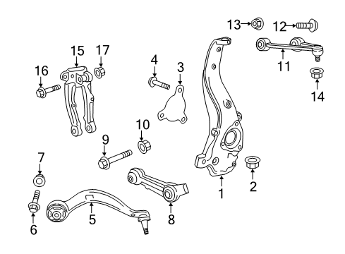 2017 Cadillac CT6 Lower Control Arm, Driver Side Diagram for 84008403