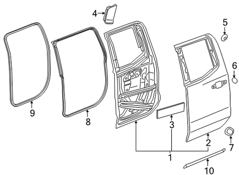 2024 GMC Sierra 2500 HD Outer Panel, Passenger Side Diagram for 84117867