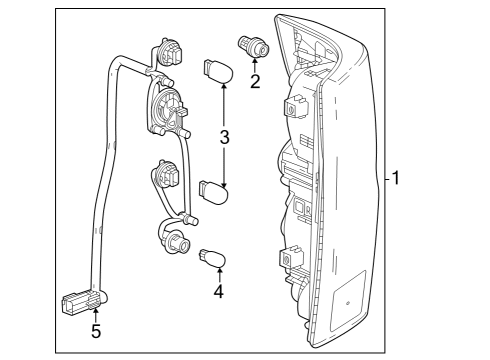 2023 Chevy Colorado Tail Lamp, Rear Passenger Side Diagram for 85651745