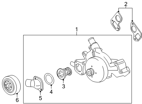 2008 Hummer H2 Cooling System, Radiator, Water Pump, Cooling Fan Diagram 1 - Thumbnail