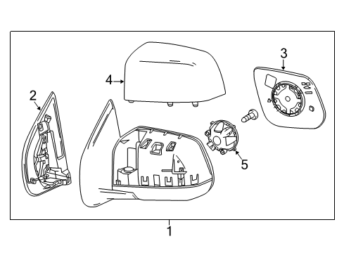 2016 GMC Canyon Mirror Cover, Rear Passenger Side Diagram for 23191150
