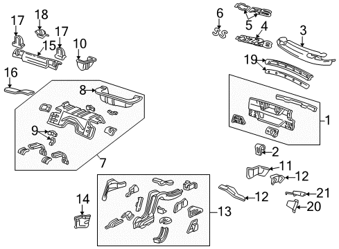 1999 Chevy Camaro Floor Pan Assembly, Rear Diagram for 10418823
