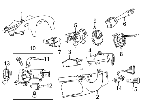 2013 Buick Verano Turn Signal Switch, Black Diagram for 84545435