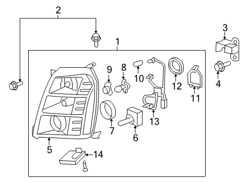 2013 Cadillac Escalade Headlamps, Electrical Diagram 4 - Thumbnail