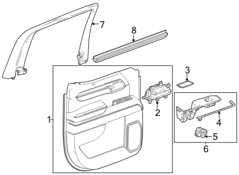 2024 GMC Sierra 2500 HD Interior Trim - Rear Door Diagram 2 - Thumbnail