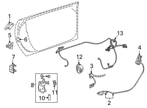 2008 Cadillac XLR Front Door Diagram