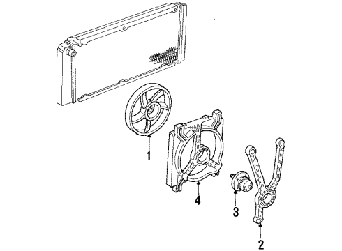 1990 Oldsmobile Delta 88 Cooling System, Radiator, Water Pump, Cooling Fan Diagram 1 - Thumbnail