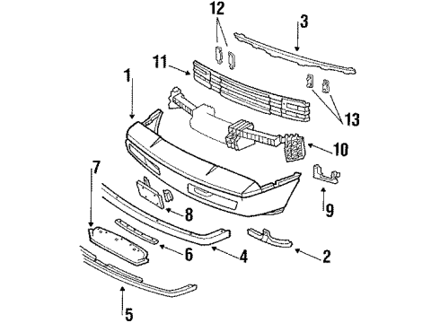 1987 Pontiac Fiero Emblem Diagram for 10040813