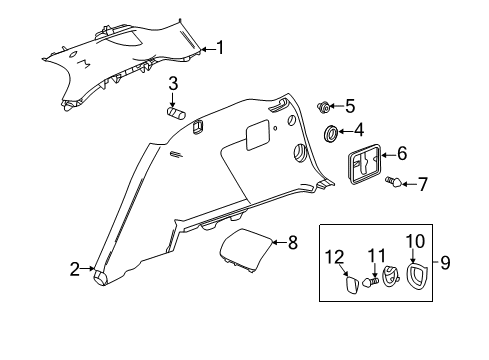 2022 Chevy Equinox Interior Trim - Quarter Panels Diagram