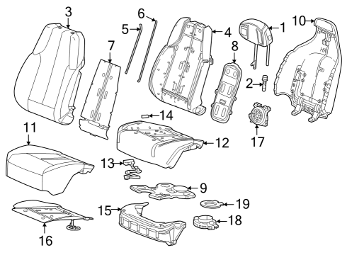 2024 Cadillac LYRIQ Seat Cushion Pad Diagram for 86816866