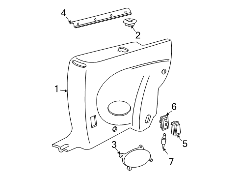 1999 Chevy Cavalier Interior Trim - Quarter Panels Diagram 1 - Thumbnail