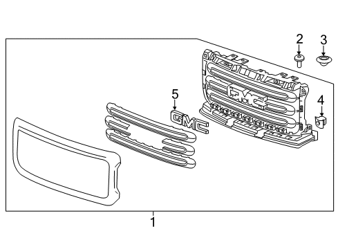 2015 GMC Canyon Grille & Components Diagram