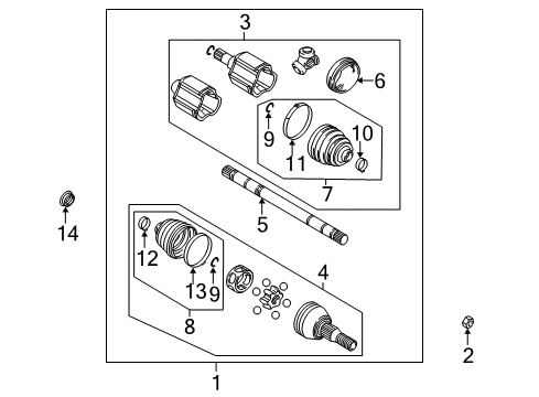 2006 Buick Rendezvous Boot Kit Diagram for 89060343