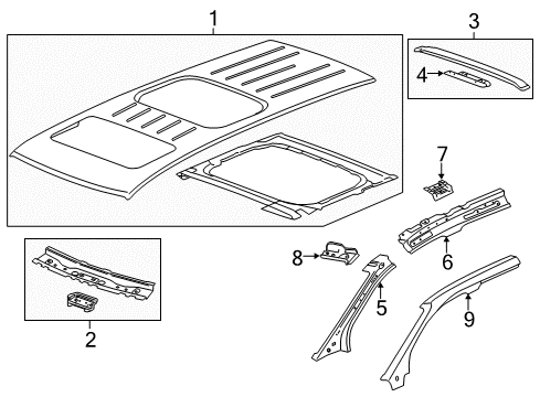 2014 GMC Acadia Roof & Components Diagram 1 - Thumbnail