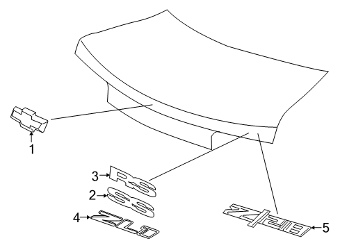 2014 Chevy Camaro Exterior Trim - Trunk Lid Diagram