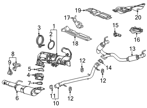 2023 GMC Yukon Catalytic Converter Diagram for 84769824