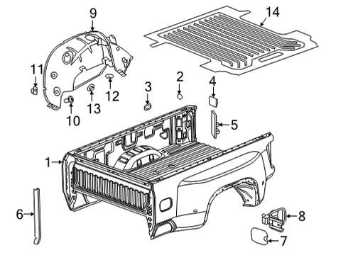 2022 Chevy Silverado 3500 HD Pick Up Box Diagram 3 - Thumbnail